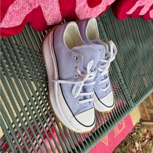 Converse Women's Platform Sneakers - Light Purple and White